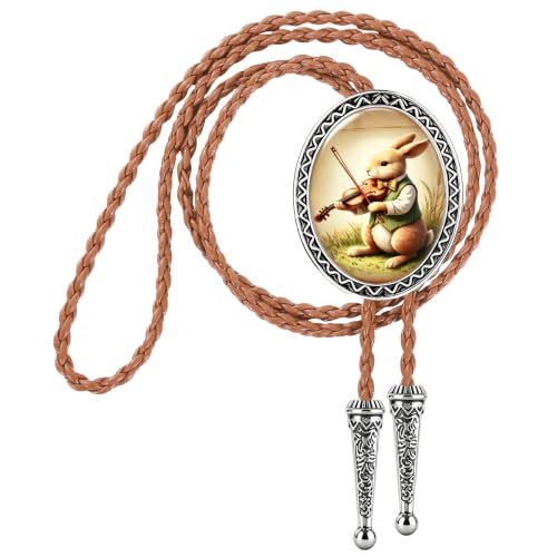 GelConnie Gothic Bolo Tie for Men Women 3D Art Western Cowboy Necktie - color: Rabbit Bolo Tie
