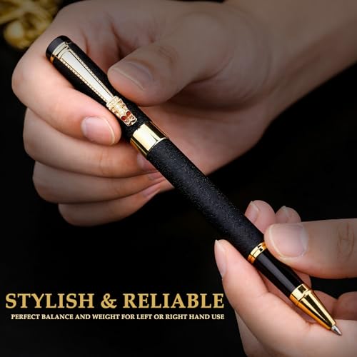 Nice pens for writing | Nice Rollerball Pens with Dragon Design, Elegant Gift Pen,for Men & Women Office & Signature Writing Pen, Refillable Black Ink Business Pen (Black) - color: Black