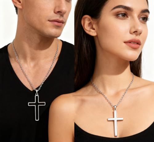 Faith Jesus Cross Necklace Name ID Warm Gift for Mama Gigi Grandma Women - color: cross necklace set