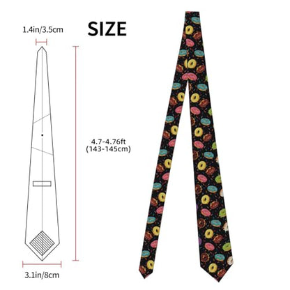 Men's Neckties, Novelty Printed Skinny Tie for Work Casual Party - color: Colorful Donut