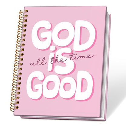 ETVISO Pink Bible Study Journal Notebook for Women, Inspirational Christian Gifts for Women, Prayer Bible Supplies Journal, Church Notes Notebook, Cute Preppy Hardcover Spiral Notebooks 5.5x8.3 - color: 04-Bible(Hot Pink)