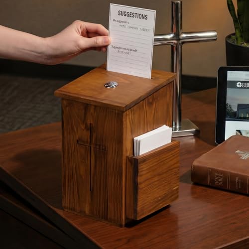 Sliner Prayer Request Box Wood Church Offering Box, Wood - color: Wood