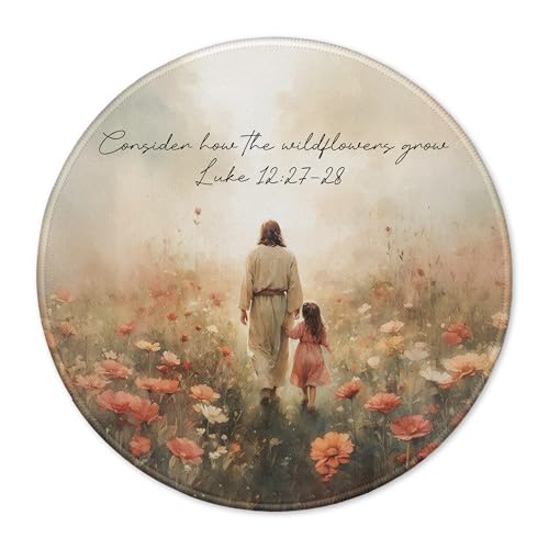 Christian Jesus Walking with Girl Mouse Pad, Christian Jesus Gifts Mouse Pads Mousepad for Desk Office Computers Laptop, Religious Office Supplies Desk Accessories, 7.9x7.9 Inch - color: Cute Sloth 26B