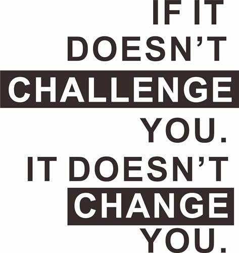 Gym Wall Decal Large Home Gym Wall Decals Peel and Stick Vinyl Black Letters Inspirational Quotes Fitness Wall Stickers Motivational Wall Stickers for Home Decor Office Decorations - color: Challenge