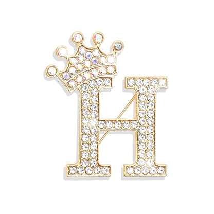 Brooches and Pins for Women A-Z Letter Rhinestone Brooch Pin Jewelry Gifts - color: C1