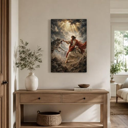 Montserrat Abbey Jesus Good Shepherd Canvas Wall Art, 11.8 x 15.7 Inch