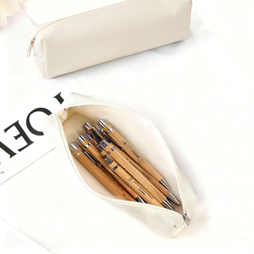 Bible Verse Pens 25 Pcs with 12 Christian Pens & 12 Refills & 1 White Pen Pouch Bamboo Retractable Ballpoint Pens Inspirational Quote Pen Religious Gifts for Men Women - color: Light White