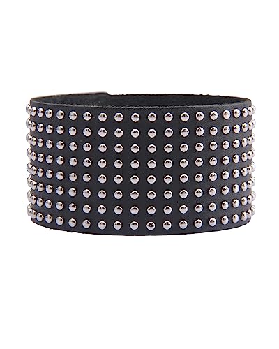 GelConnie Leather Cuff Bracelet Punk Braided Bracelets Rock Leather Wristbands Faux Mens Leather Bracelet Gothic Viking Bangle Adjustable Wrap Bracelet for Women,Men - color: Black Leather Bracelet