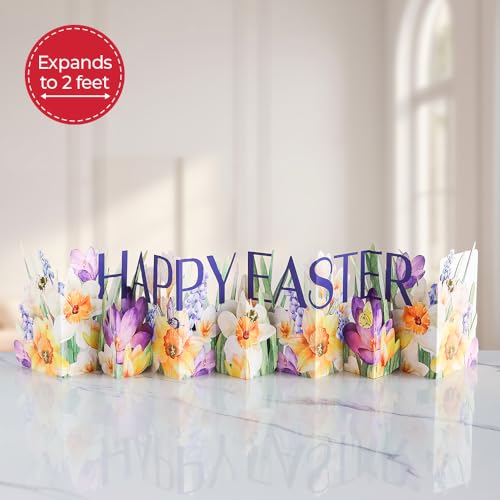 Lovepop Happy Easter Floral Panoramic Card with Envelope 40x7 - color: Happy Easter Floral Loooooong Card