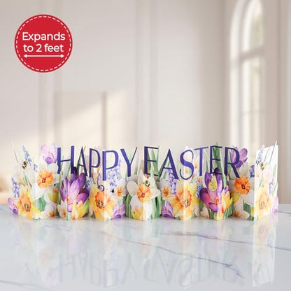 Lovepop Happy Easter Floral Panoramic Card with Envelope 40x7 - color: Happy Easter Floral Loooooong Card