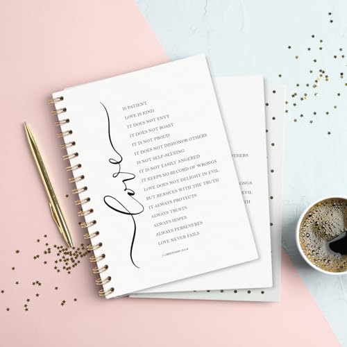 Christian Church Spiral Notebooks Journal for Women, 5.5x8.3 Inch - color: love