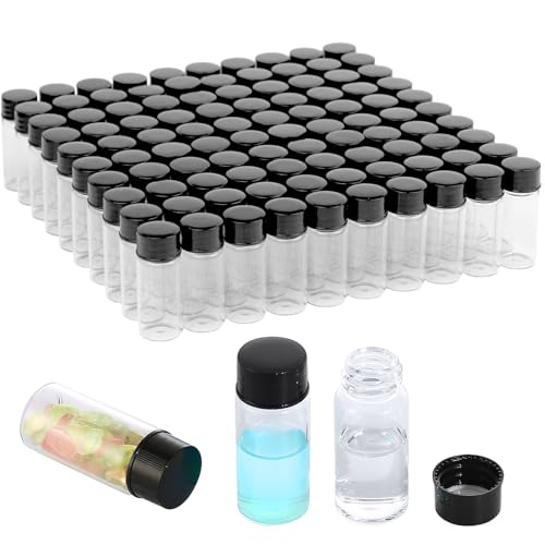 10ml 100pcs Clear Small Glass Vials with Screw Cap - size: 10ml 100pcs