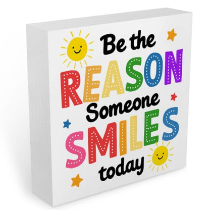 Inspirational Sunshine Desk Sign Wooden Box Sign Table Decoration White - color: white 1483