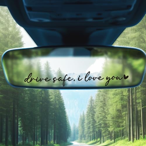 Drive Safe I Love You Mirror Stickers, 3Pcs Car Decals for Women(Black) - color: Black Drive Safe I Love You