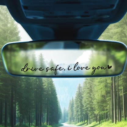 Drive Safe I Love You Mirror Stickers, 3Pcs Car Decals for Women(Black) - color: Black Drive Safe I Love You