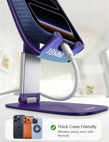 Lamicall Ultra-Thin Phone Holder for Desk, Purple Office Desk Accessories - color: Purple