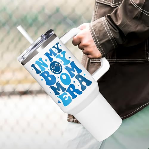 Boy Mom Gifts, Era - In My Boys Moms Era - Christmas, Birthday, Mothers Day Gifts For Boy Mom - Funny Tumbler 40oz With Handle - color: Boy Mom Gifts