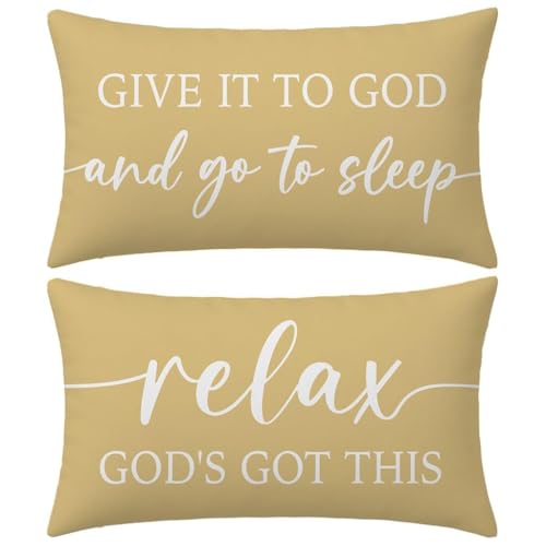 Decorative Throw Pillow Covers 12x20 Inch Set of 2 – Yellow - color: Yellow