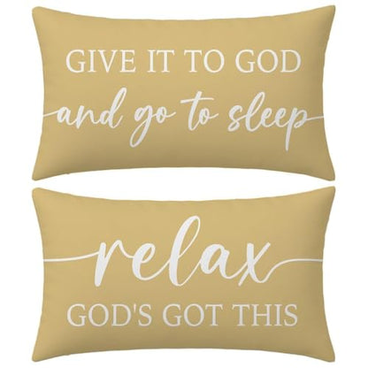 Decorative Throw Pillow Covers 12x20 Inch Set of 2 – Yellow - color: Yellow