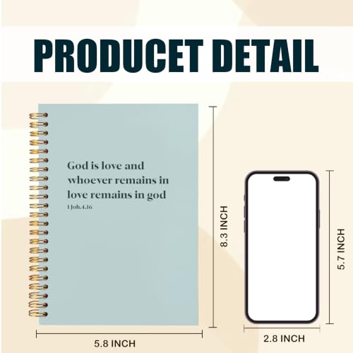 Blue Christian Bible Verse Notebook for Women 5.5x8.3 - color: Blue Bible