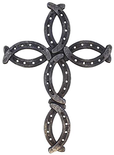 Deleon Collections Decorative Horseshoe Wall Cross - Rustic Spiritual Art Sculpture