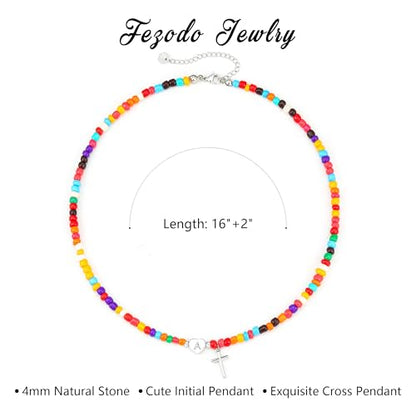 18K Gold Plated Colorful Initial Necklaces for Girls Women Kids - color: SILVER-B