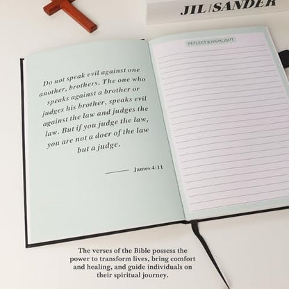 Prayer Journal for Men - 60 Weeks Bible Journal with Prompts, Verse - color: Black