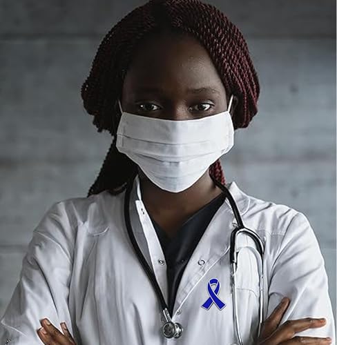 Blue Ribbon Colon Cancer Awareness Enamel lapel Pins Public Charitable Fundraising Souvenir Badge Bulk