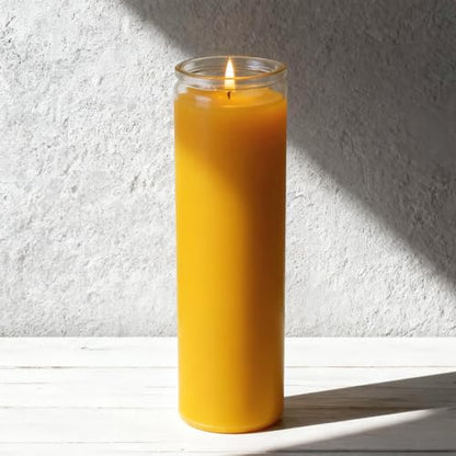 DEYBBY 7-Day Pure Beeswax Devotional Candle, 144hrs, Unscented, Cotton Wick - size: 7 day