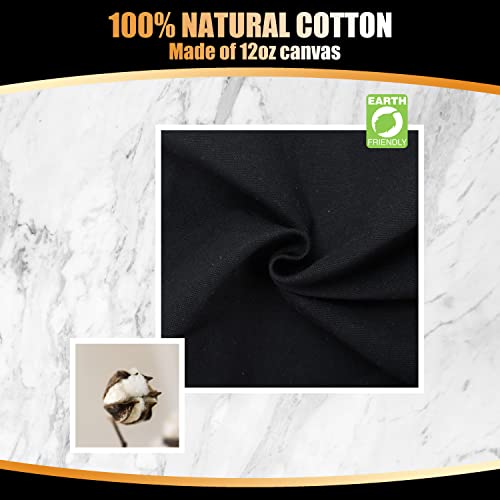 Canvas Zipper Tote Bag, 14"x16", Black, Plain, Zippered, Bulk - color: 1pcs Black, size: 14"x16"
