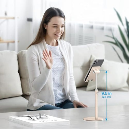 OMOTON CA04 Aluminum Tablet Phone Stand, Adjustable Desk Stand Gold - color: Gold
