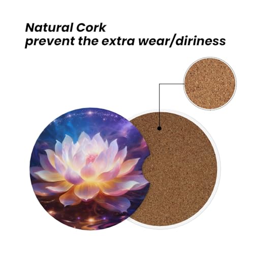 Lotus 2 Pack Car Cup Holder Coasters Ceramic Drink Coasters - color: Gray