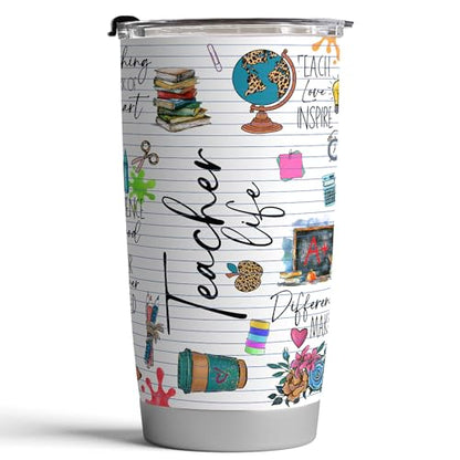 Fancyfams 20oz Teacher Life Tumbler with Lid - color: Teacher Life