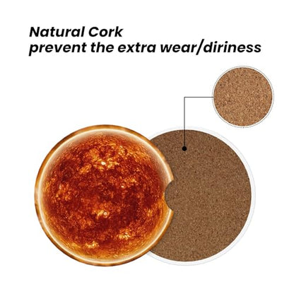 Car Coasters for Cup Holder 2 Pack - Sun - color: Sun