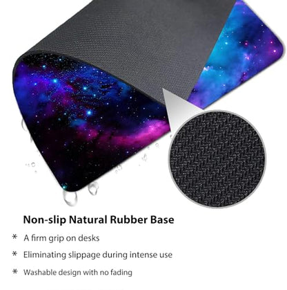 Cosmic Blue and Purple Galaxy Mouse Pad, Universe Space Nebula Desk Mat - color: Cute Colorful Art Rec13