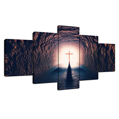 ARNLRDYA Cross Canvas Wall Art Jesus Christ, 60''Wx32''H - color: Artwork-01