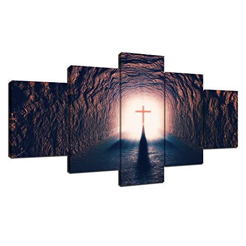 ARNLRDYA Cross Canvas Wall Art Jesus Christ, 60''Wx32''H - color: Artwork-01