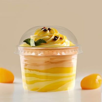 [100 Sets 5 oz Clear Plastic Cups with Dome Lids,Disposable Plastic Drinking Cups,Parfait Cups for Cupcake/Ice Cream/Latte/Cold drinks (Pack of 2) - size: 5oz (Pack of 2)