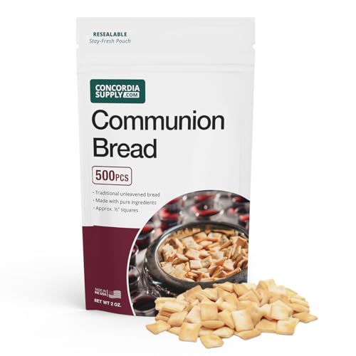 Concordia Supply Communion Cups and Unleavened Communion Bread - 1-3/8" Recyclable Hard Plastic Cups (1000 Count) & 1/2" Altar Bread (1000 Count), Made in USA, Ideal for Church Holy Communion Services