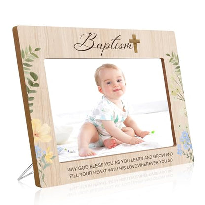 Baptism Picture Frame, Baptism Gifts for Boys Girls with Keepsake Gift Box - color: Floral Blessing 5x7