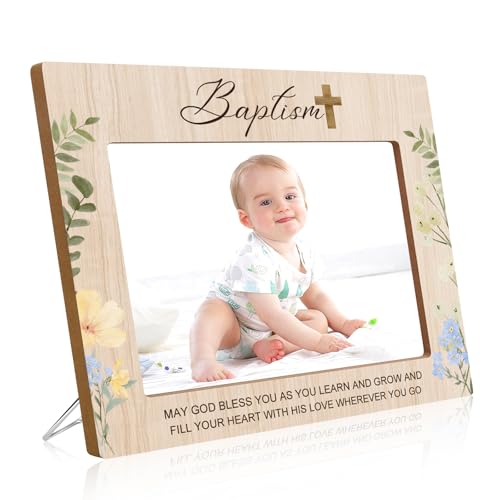 Baptism Picture Frame, Baptism Gifts for Boys Girls with Keepsake Gift Box - color: Floral Blessing 5x7