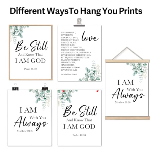 Ybqhd Unframed Christian Bible Verse Wall Art Scripture Prints Set of 3