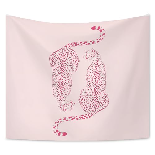KAIOUS Y2k Leopard Print Wall Hanging Tapestry, 50x58, Pink - color: Pink Leopard, size: 58"L x 50"W