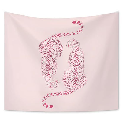 KAIOUS Y2k Leopard Print Wall Hanging Tapestry, 50x58, Pink - color: Pink Leopard, size: 58"L x 50"W