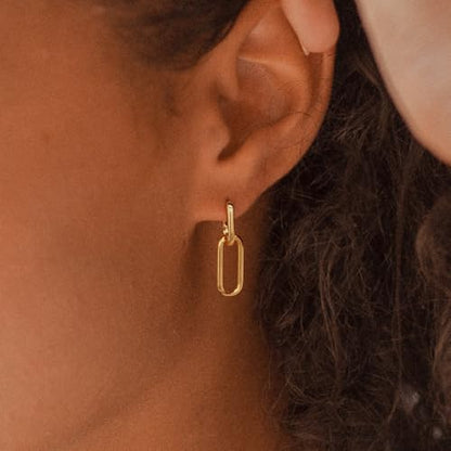 14K Gold Earring Cross Waterdrop Butterfly Heart Knot Earrings for Women Gold Silver Cross Leverback Drop Gold Silver Teardrop Hoop Dangle Earring White Gold Dangle Drop Earring - color: Gold- Paperclip Dangle Earrings
