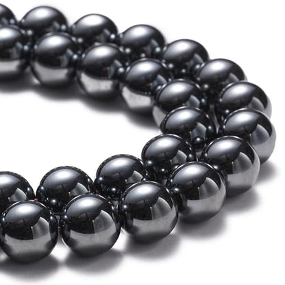 10mm Natural Black Hematite Gemstone Beads Polished Round Smooth Stone Beads for Bracelets Jewelry Making 15inch Loose Beads - color: AAA Black Hematite, size: 10mm