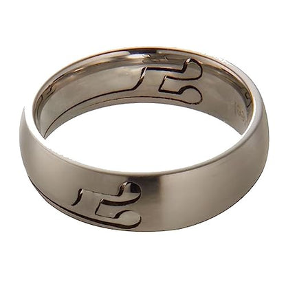 Stainless Steel Bands with Different Designs to Choose from, including Heart, Butterfly, Foot, Gold Plated Stars, Star of David or Musical Note in 6mm or 8mm widths - color: Musical Note Insert-8mm