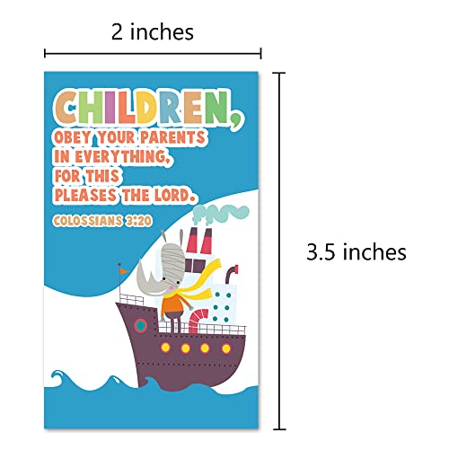 60 Mini Bible Verse Cards, Daily Devotional Prayer Card for Kids
