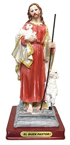 Good Shepherd Statue Jesus Sculpture Home Deco Decoration Holy Figurine Religious Decoration Estatua (12 Inch)