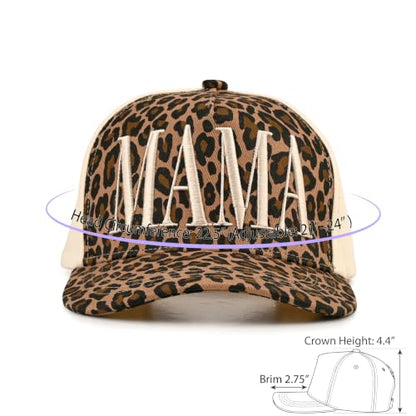 C.C Women's Criss-Cross Ponytail Trucker Hat - Snapback, One Size - color: Leopard-camel(mama)